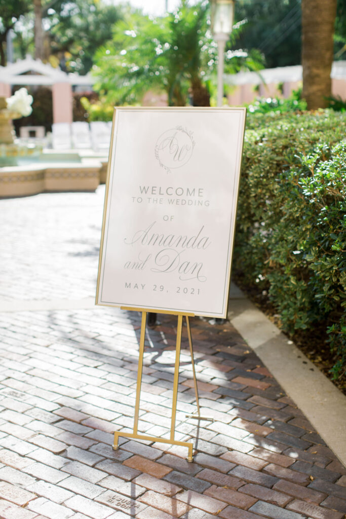 Modern Sign for All-White Timeless Wedding | Downtown St Pete Planner Parties A La Carte