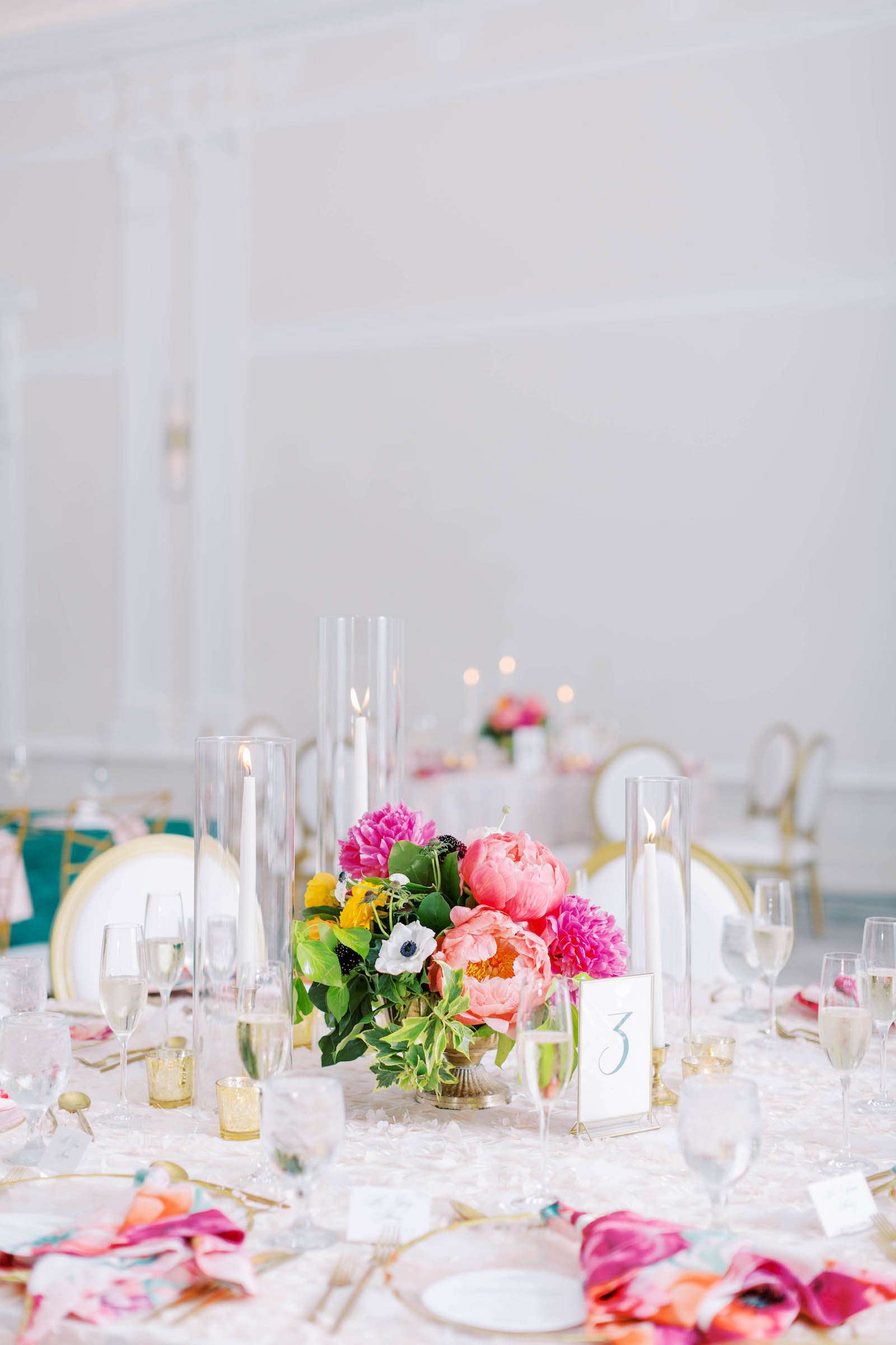 Vibrant Pink and Emerald Wedding Reception Centerpiece Decor Ideas | Tampa Bay Planner Parties A La Carte