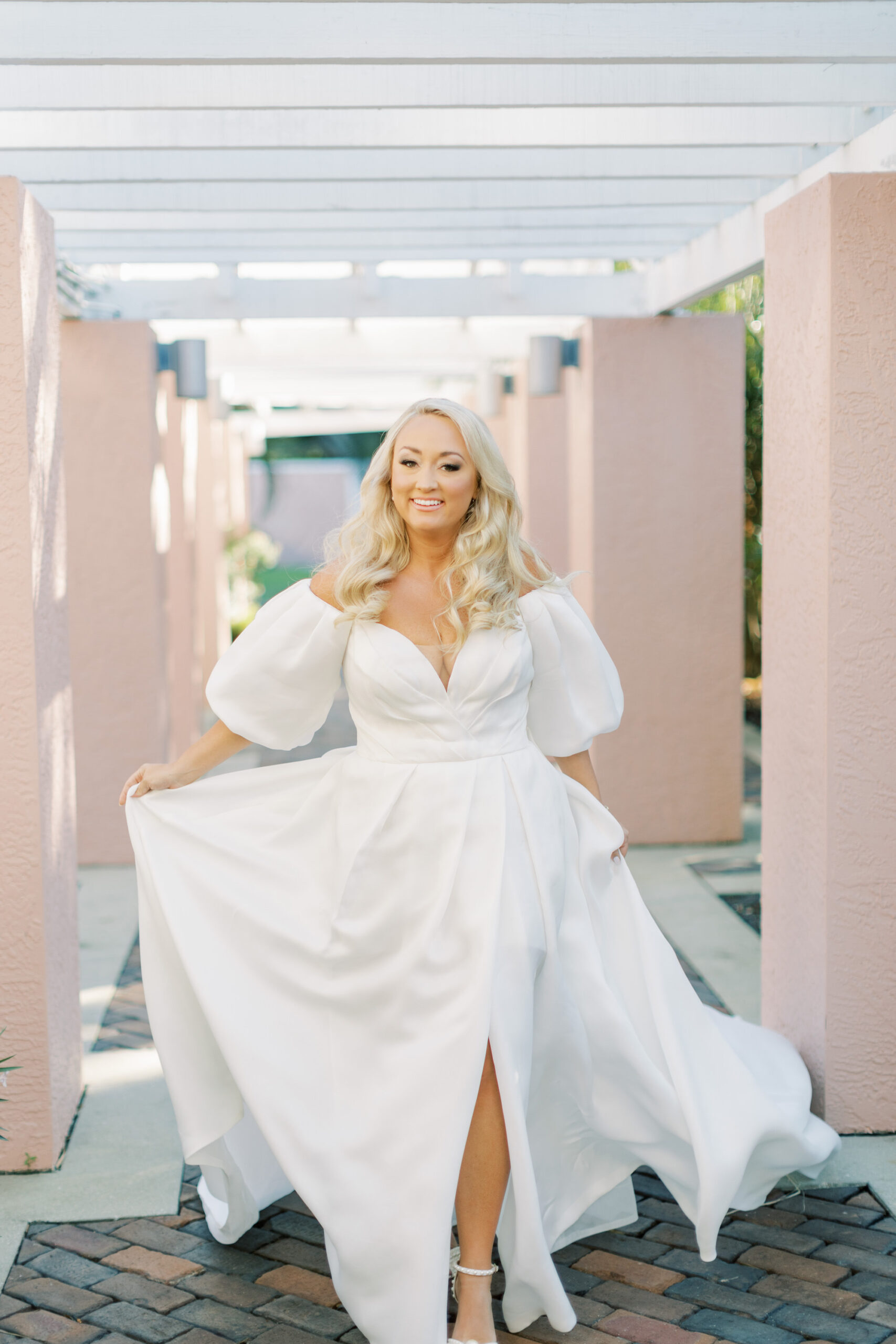 White Off-The-Shoulder Poof Sleeve A-Line Wedding Dress Ideas | Tampa Bay Planner Parties A' La Carte