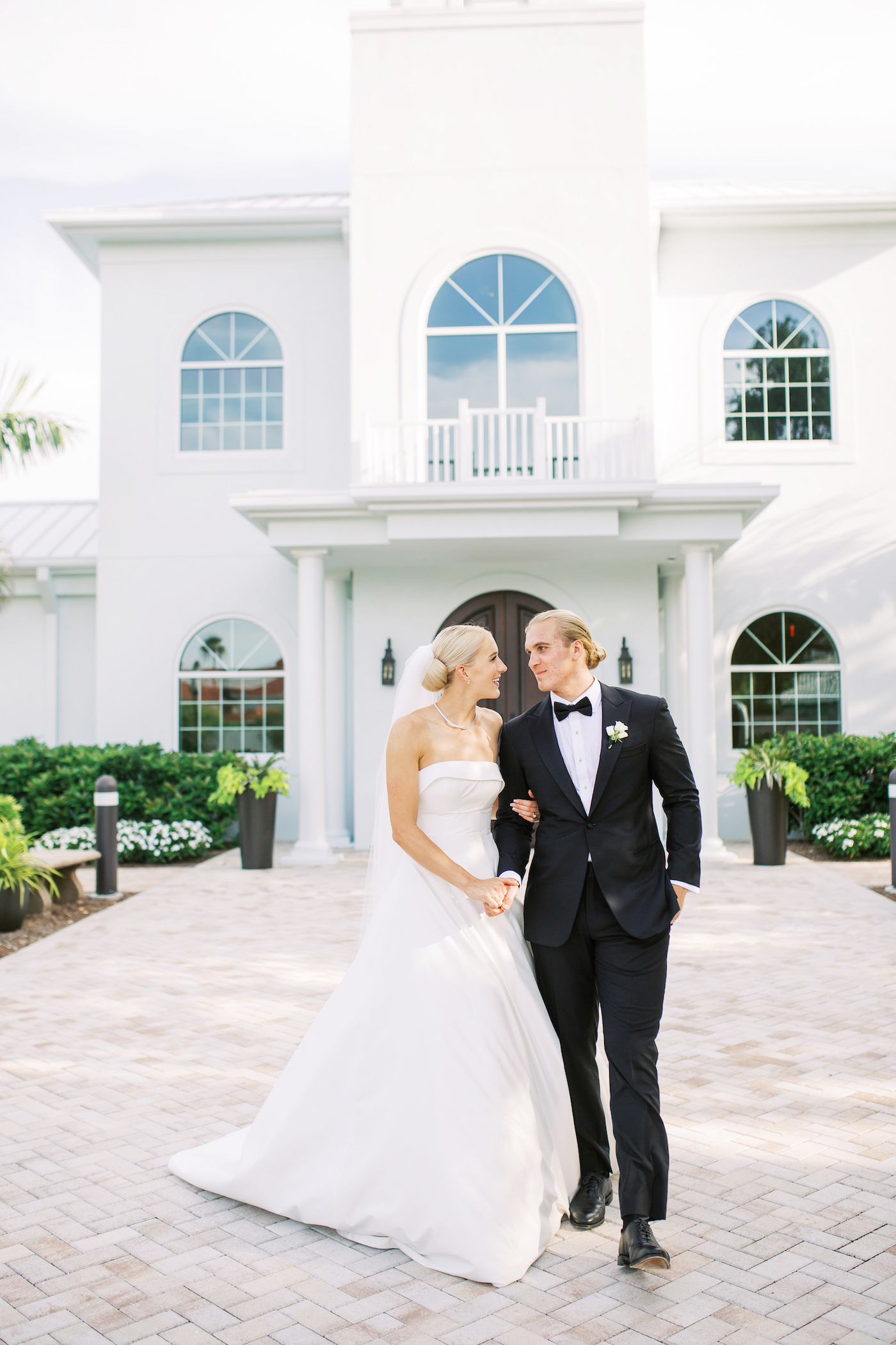 White Strapless A-Line Wedding Dress and Black Tuxedo for Classic Wedding | Tampa Bay Planner Parties A La Carte