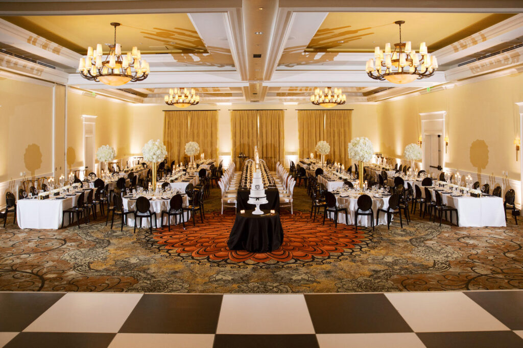Classic Black, White, and Gold Wedding Reception Decor Inspiration | Tampa Bay Planner Parties A La Carte