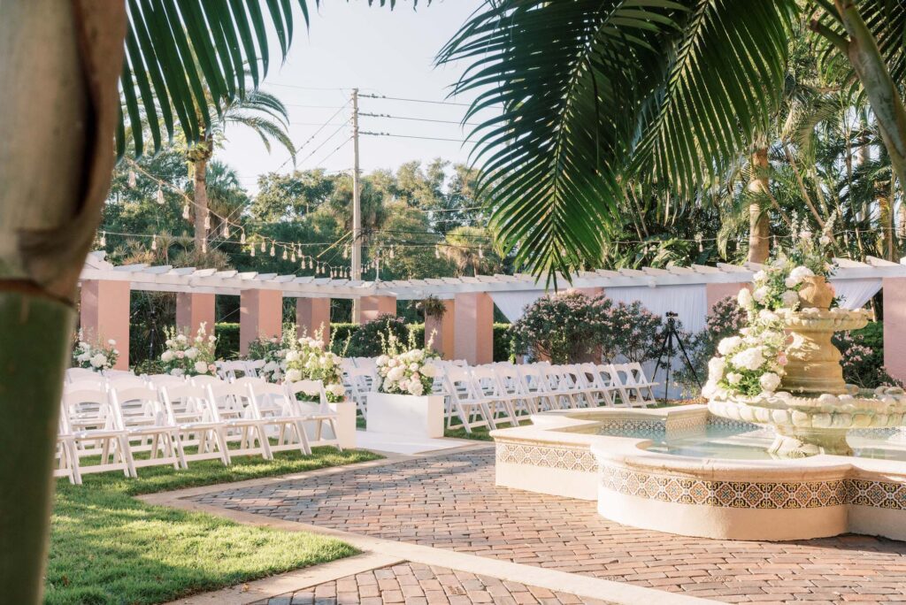 Outdoor Tea Garden Old Florida Wedding Ceremony Decor Inspiration | St Pete Planner Parties A' La Carte