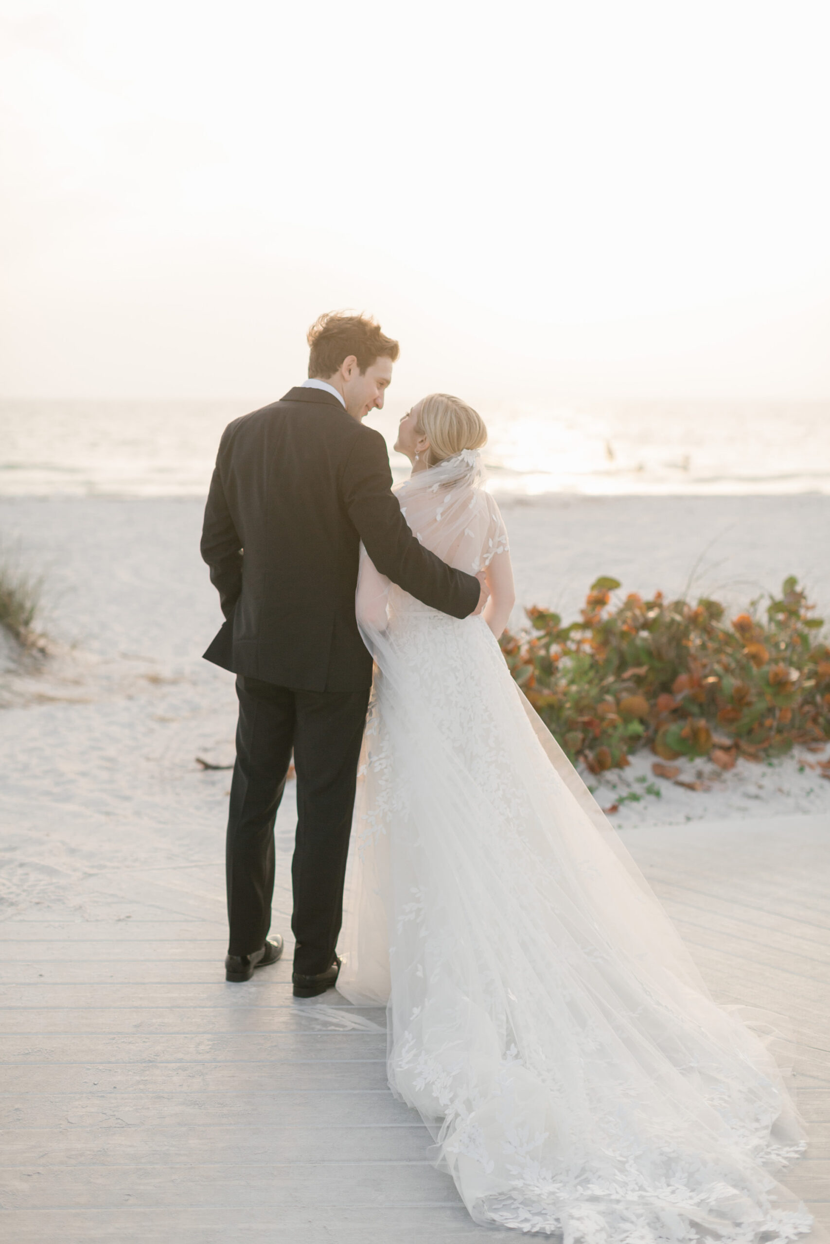Bride and Groom Just Married Sunset Wedding Portrait | Tampa Bay Planner Parties A La Carte